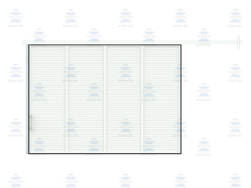 КОРН ВОП-КР-100 Откатные подвесные ворота КОРН ангарные, толщина полотна 100 мм, серия ВО и ВОК