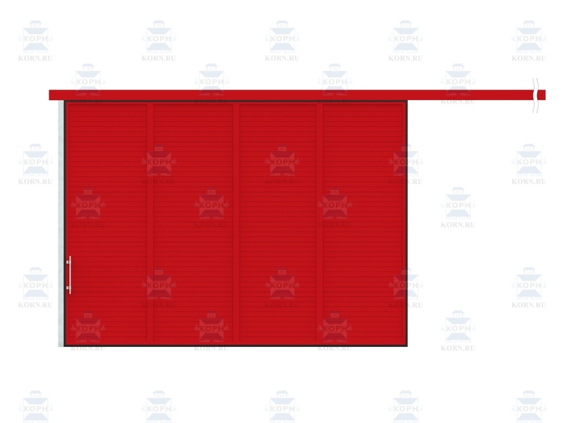 КОРН ВОП-КР-50 Откатные подвесные ворота КОРН ангарные, толщина полотна 50 мм, серия ВО и ВОК